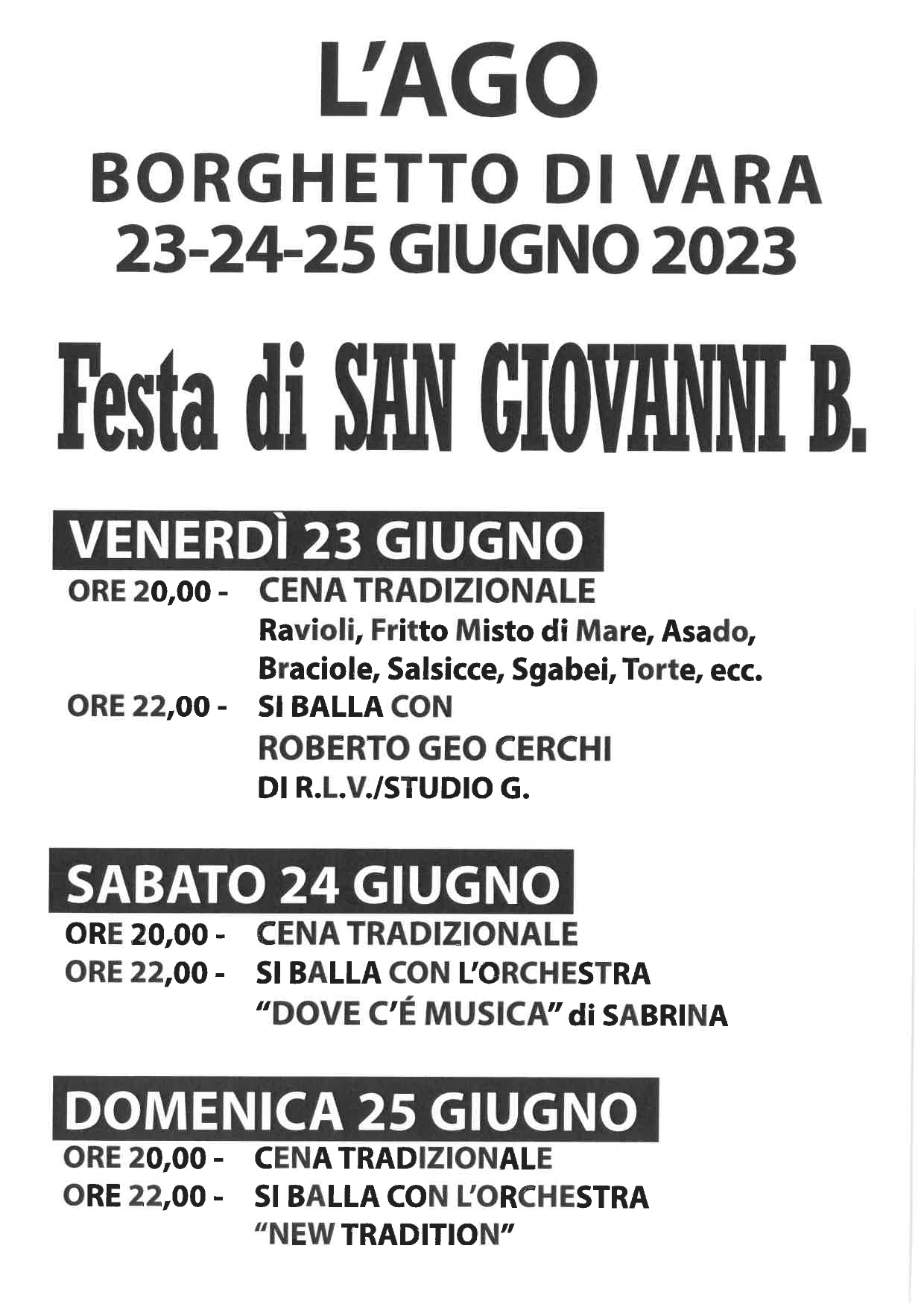 Festa di S.Giovanni Battista